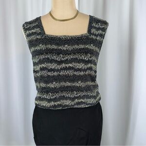 VTG  Y2K Chico's Design Metallic Knit Tank Top Blouse Multicolor Sparkle Sz 3/XL